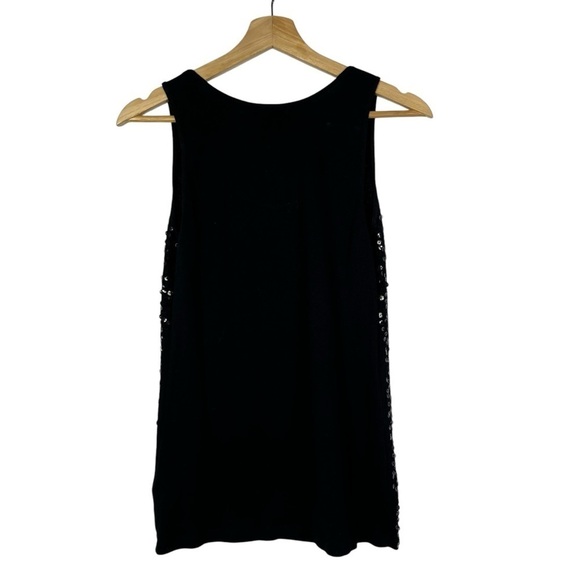 Apt. 9 Black Scoop Neck Sequin Tank Top L - Picture 2 of 3